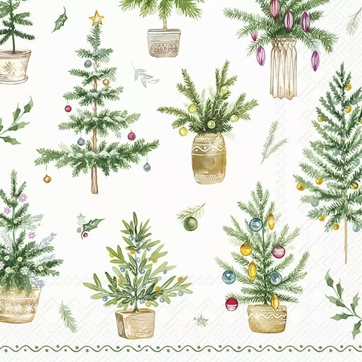 Guardanapo para Decoupage Ihr 33x33 Árvores de Natal com 20 Unidades