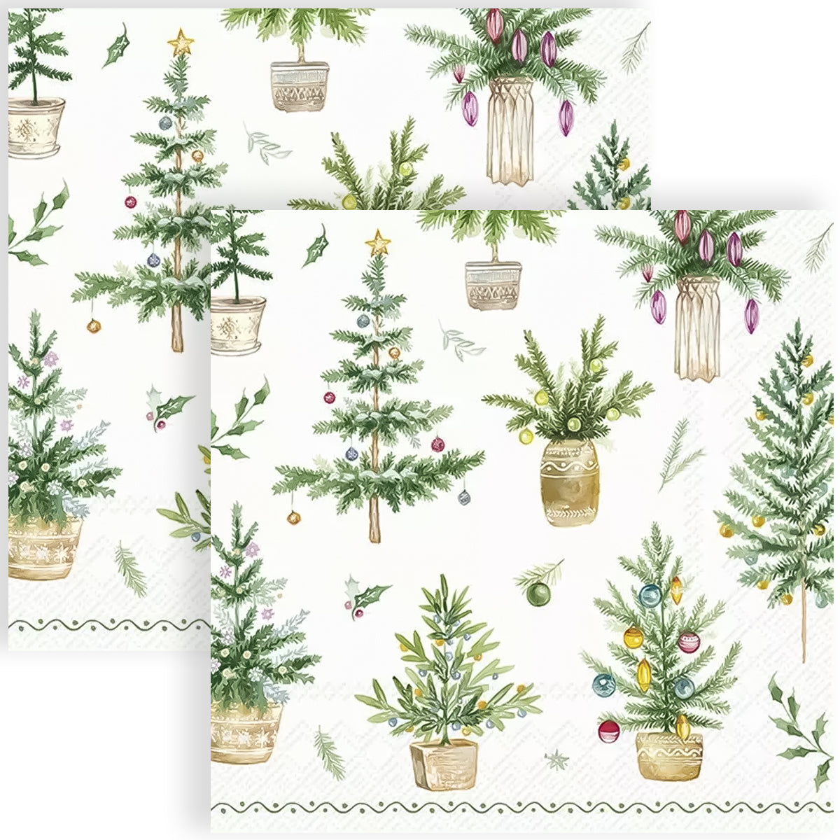 Guardanapo para Decoupage Ihr 33x33cm com 2 Unidades - Árvores de Natal