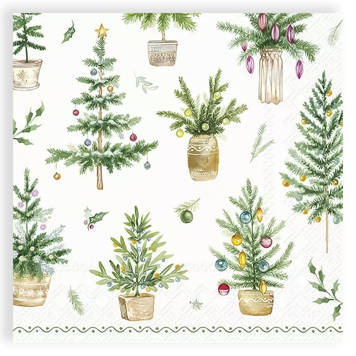 Guardanapo para Decoupage Ihr 33x33cm com 2 Unidades - Árvores de Natal