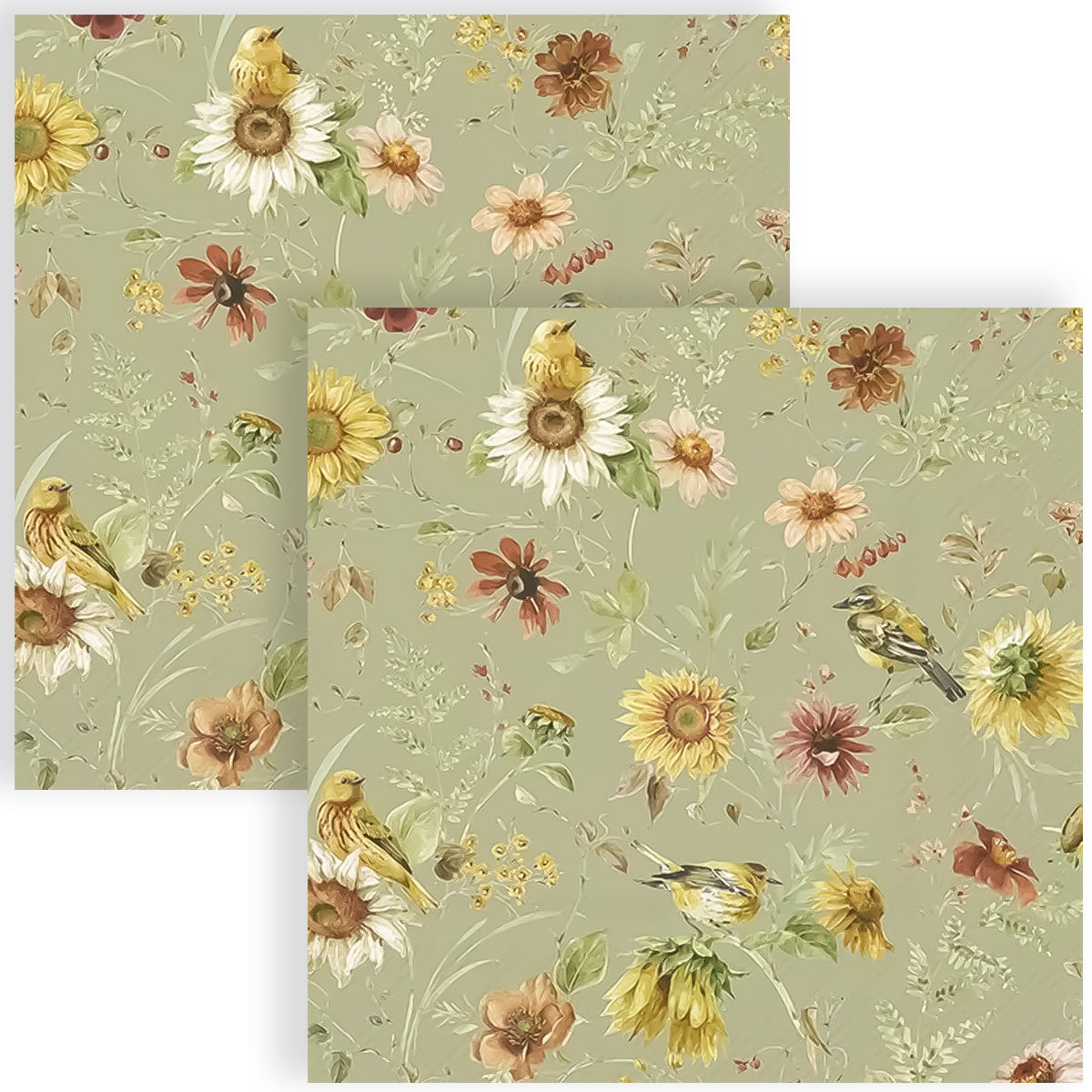 Guardanapo para Decoupage Ihr 33x33cm com 2 Unidades - Folhas de Girassóis