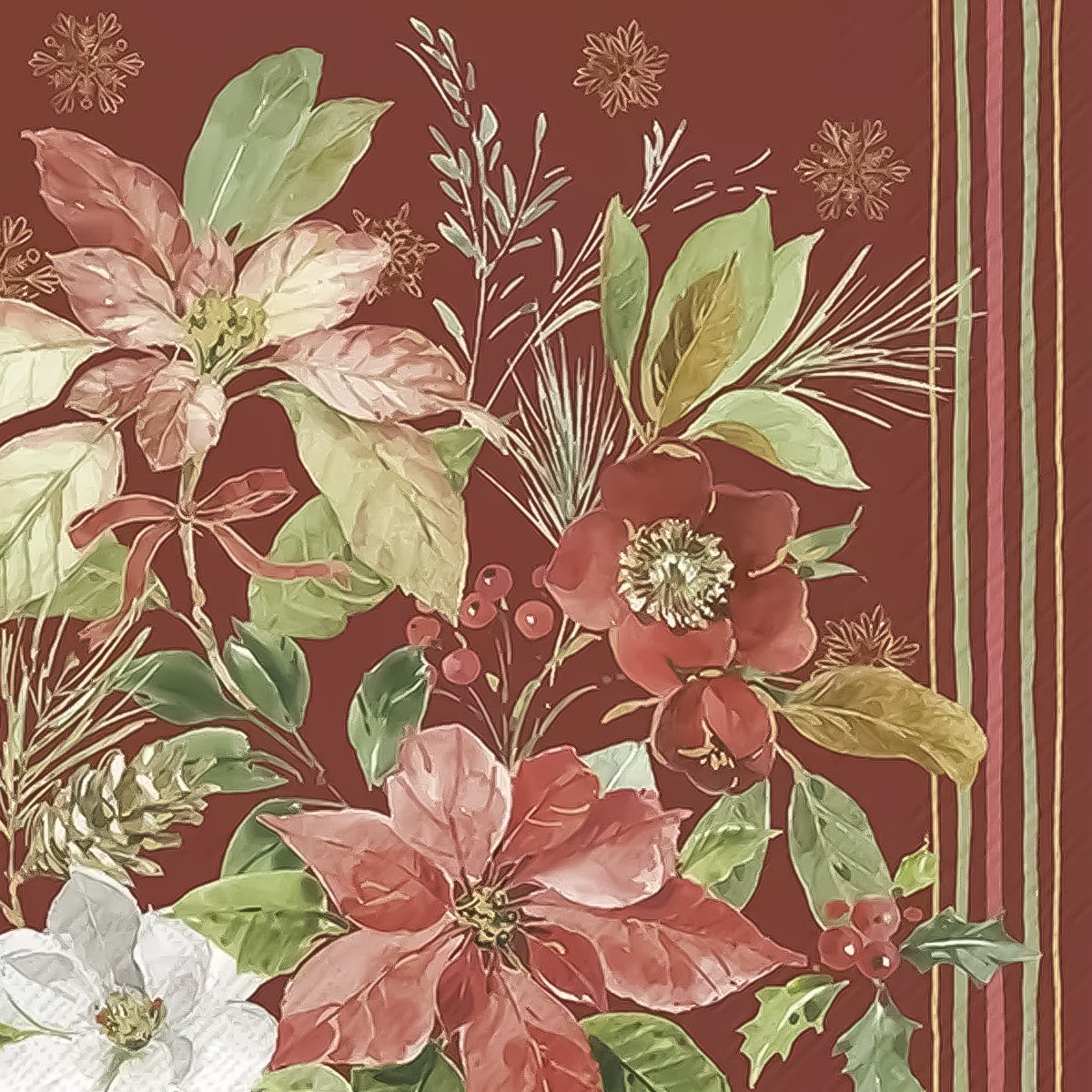 Guardanapo para Decoupage Ihr 33x33cm com 2 Unidades - Buquê de Rosas Vermelhas