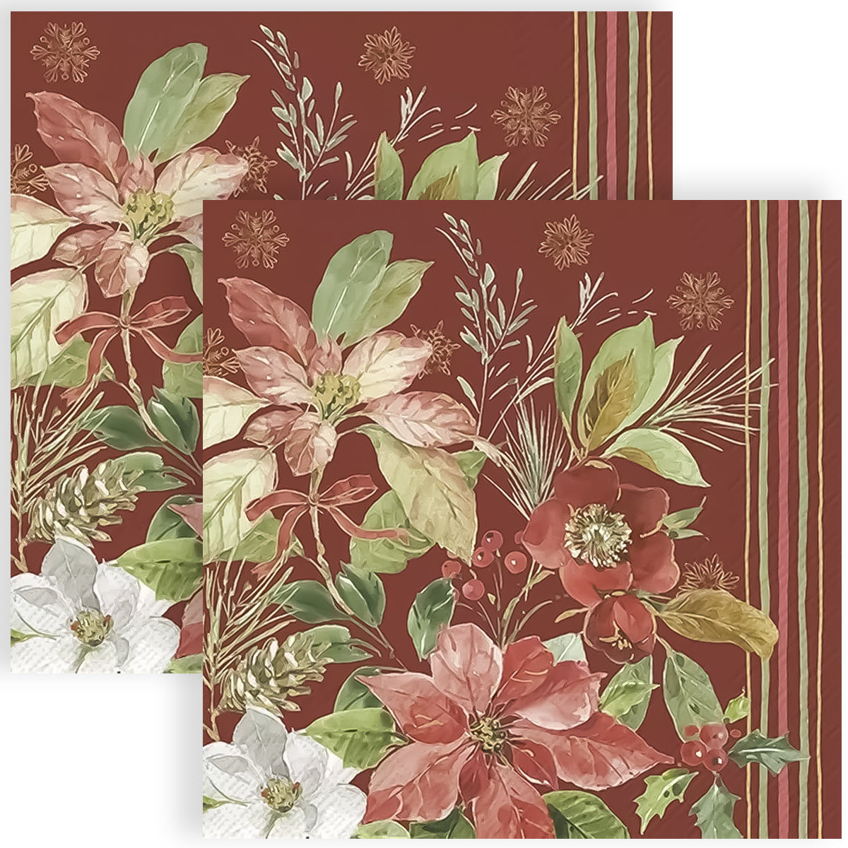 Guardanapo para Decoupage Ihr 33x33cm com 2 Unidades - Buquê de Rosas Vermelhas