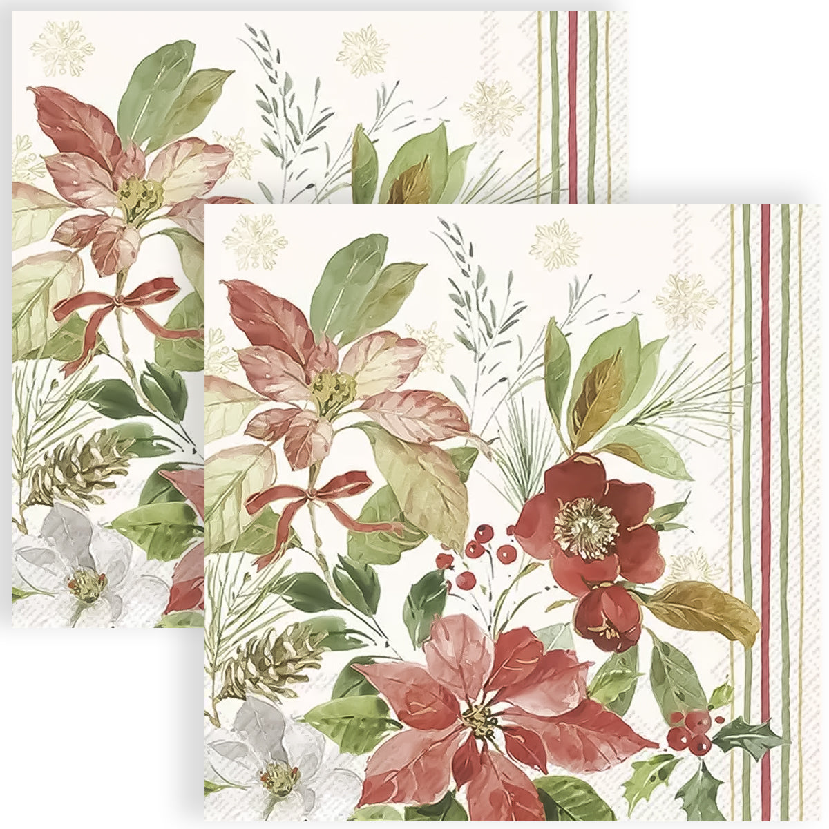 Guardanapo para Decoupage Ihr 33x33cm com 2 Unidades - Buquê de Rosas Creme