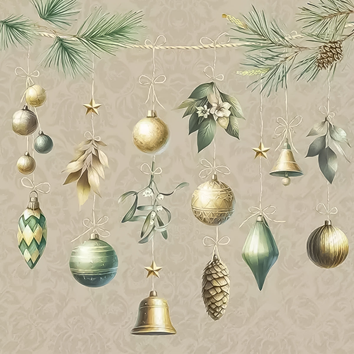 Guardanapo para Decoupage Ihr 33x33 Decoração de Natal com 20 Unidades