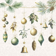 Guardanapo para Decoupage Ihr 33x33 Decorações de Natal Creme com 20 Unidades