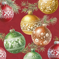 Guardanapo para Decoupage Ihr 33x33 Bolhas de Natal Vermelho com 20 Unidades