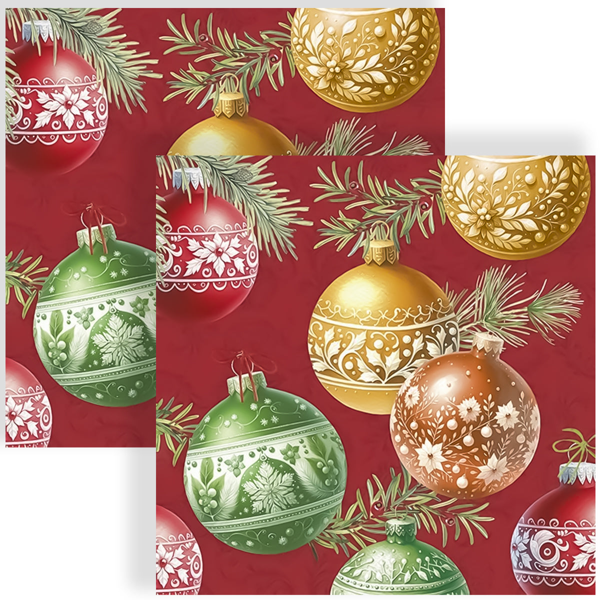 Guardanapo para Decoupage Ihr 33x33 Bolhas de Natal Vermelho com 20 Unidades