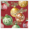 Guardanapo para Decoupage Ihr 33x33 Bolhas de Natal Vermelho com 20 Unidades