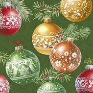 Guardanapo para Decoupage Ihr 33x33 Bolhas de Natal Verde com 20 Unidades