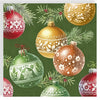 Guardanapo para Decoupage Ihr 33x33 Bolhas de Natal Verde com 20 Unidades