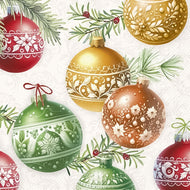 Guardanapo para Decoupage Ihr 33x33 Bolhas de Natal Creme com 20 Unidades