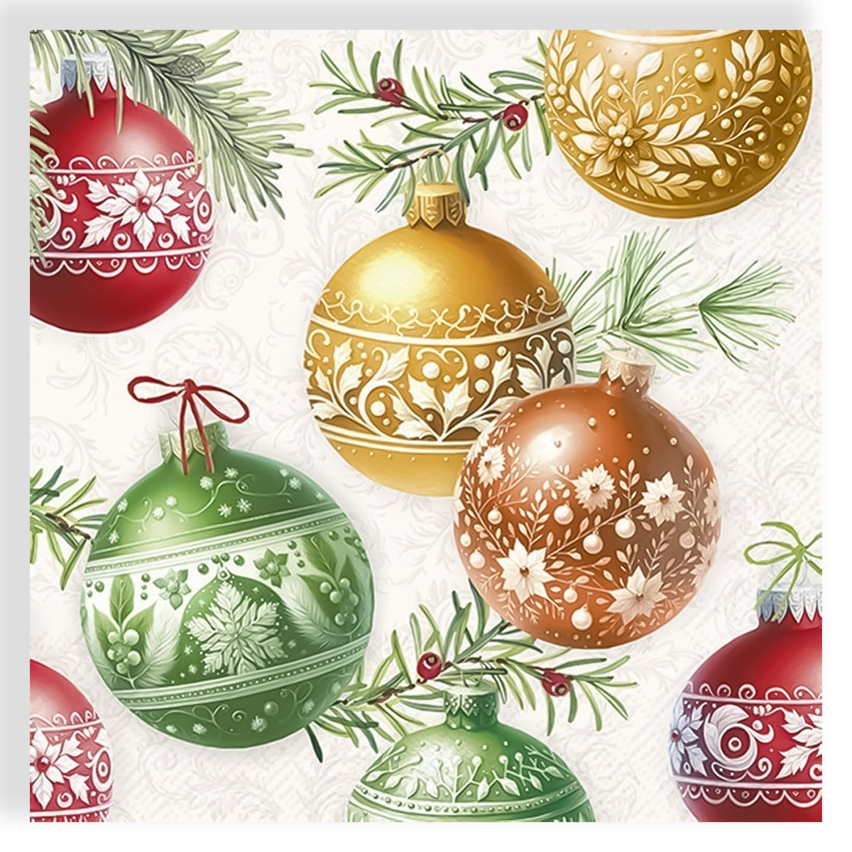 Guardanapo para Decoupage Ihr 33x33cm com 2 Unidades - Bolhas de Natal