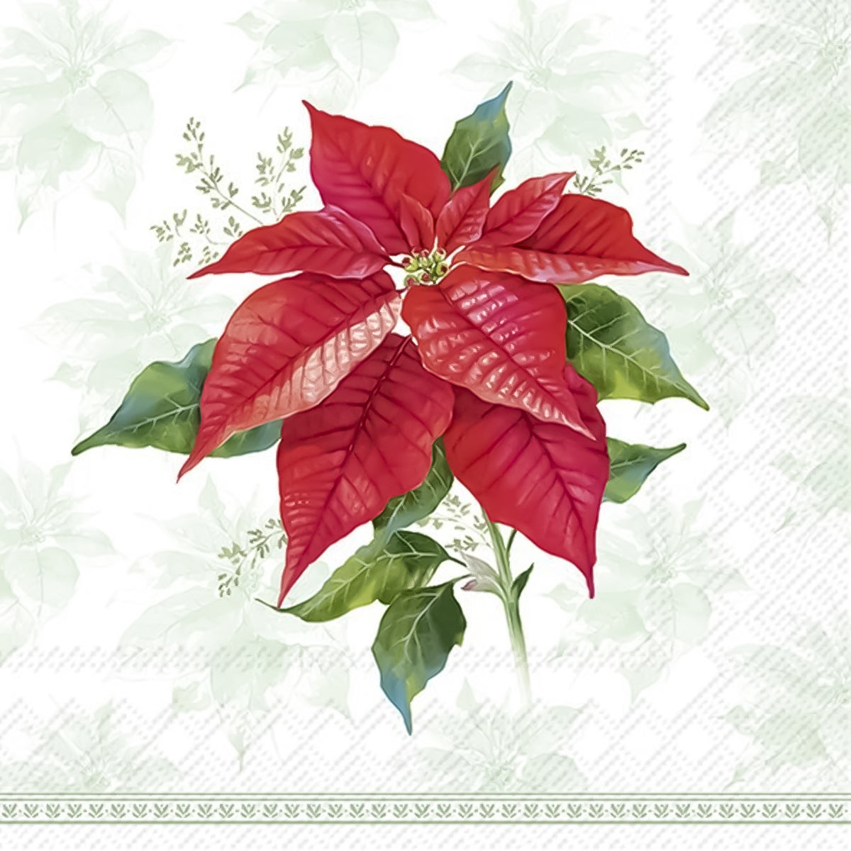 Guardanapo para Decoupage Ihr 33x33cm com 2 Unidades - Flor Poinsettia