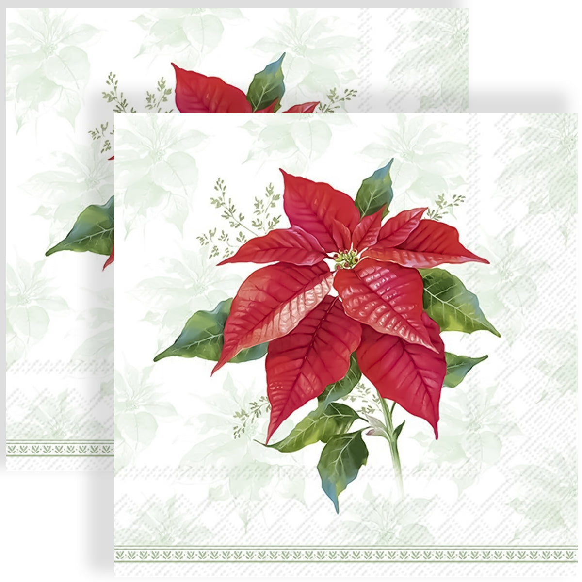 Guardanapo para Decoupage Ihr 33x33cm com 2 Unidades - Flor Poinsettia