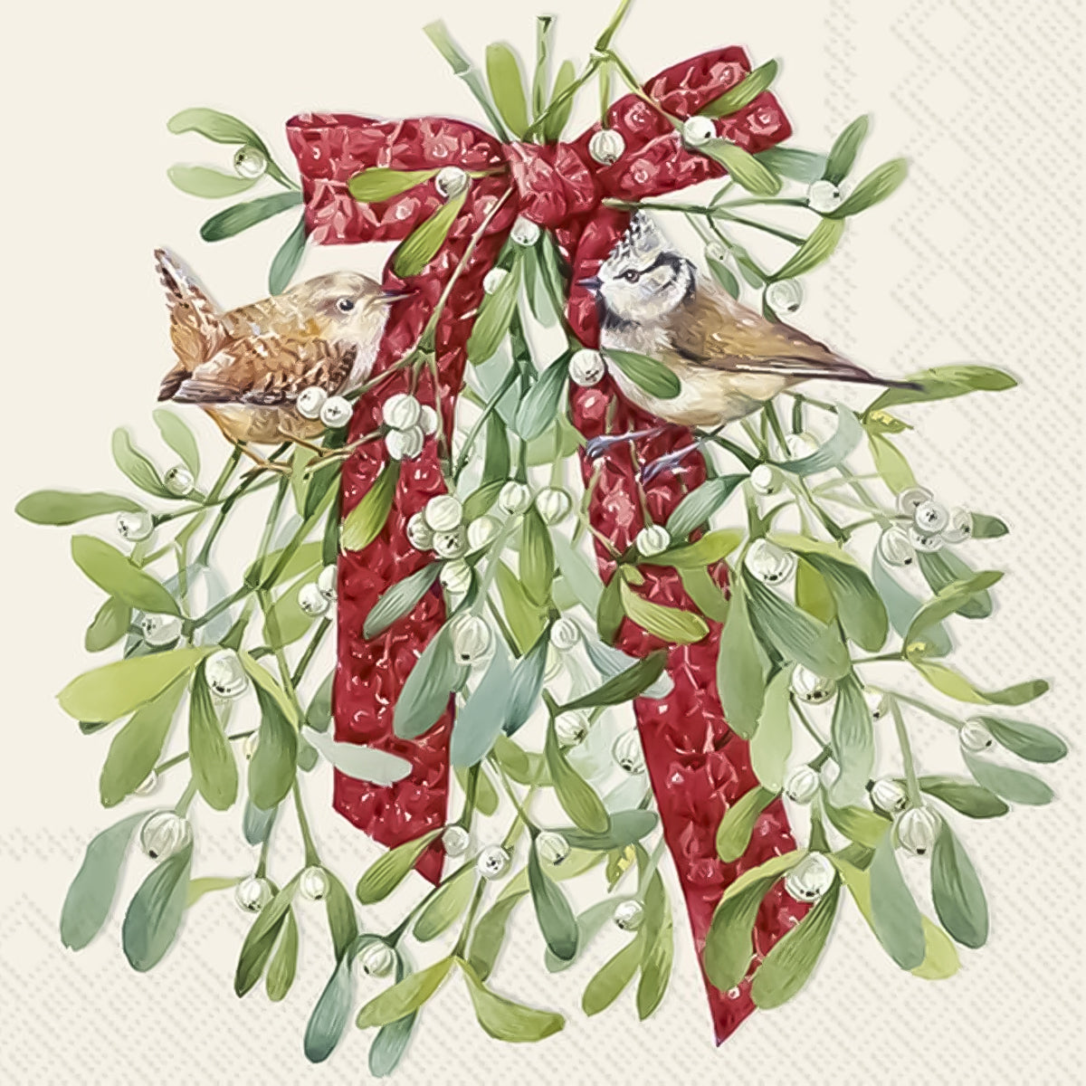 Guardanapo para Decoupage Ihr 33x33 Pássaros em Creme de Visco com 20 Unidades