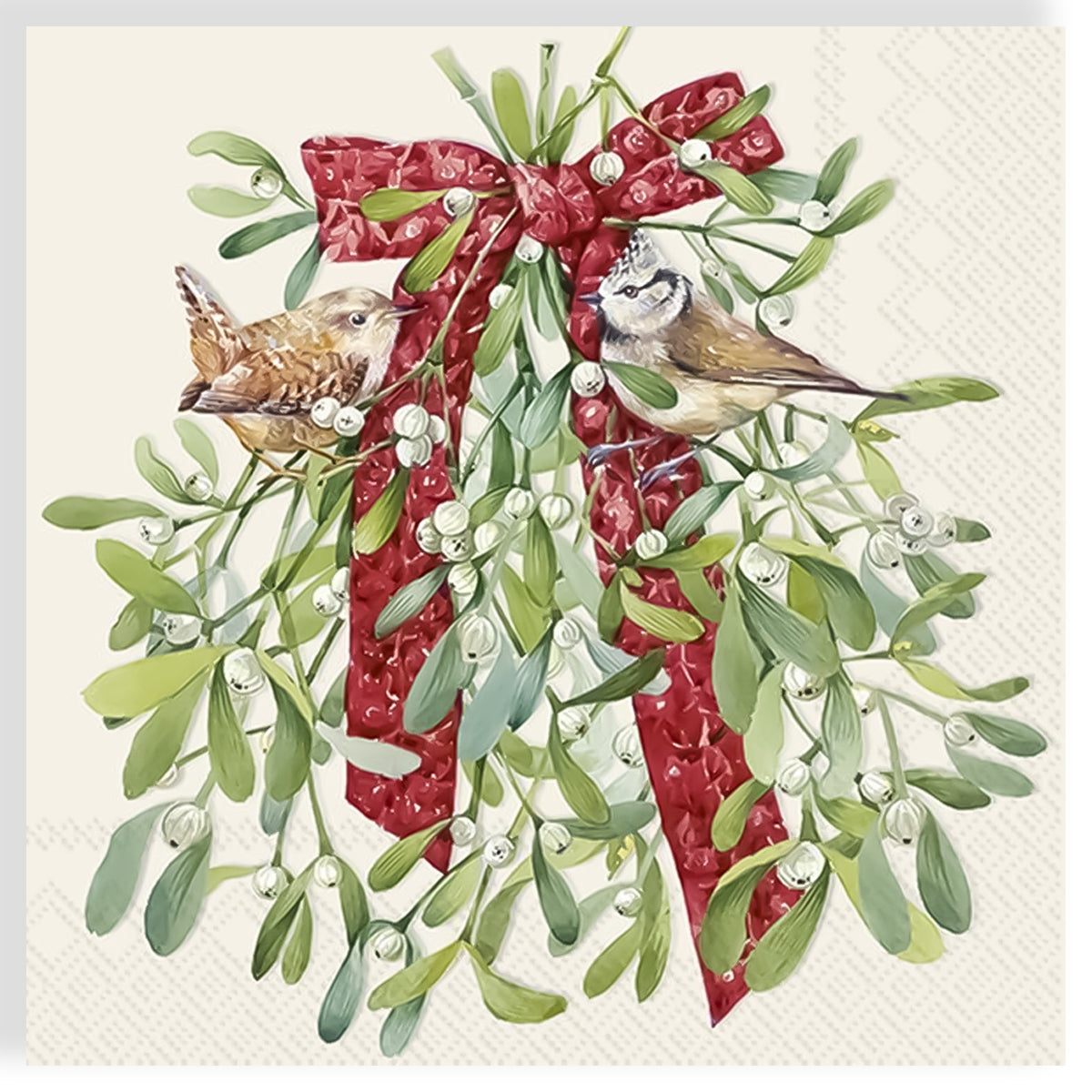 Guardanapo para Decoupage Ihr 33x33 Pássaros em Creme de Visco com 20 Unidades