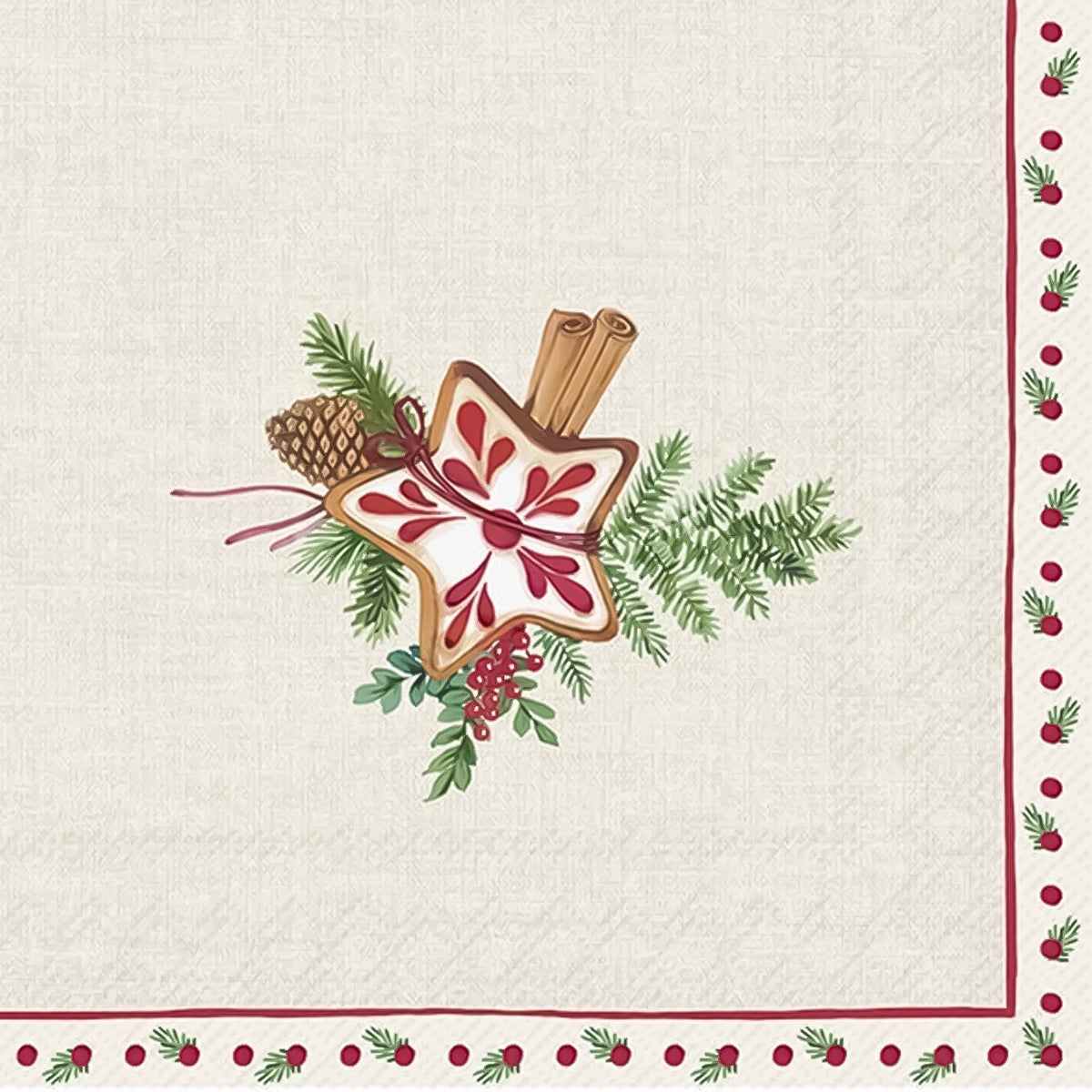 Guardanapo para Decoupage Ihr 33x33cm com 2 Unidades - Medalhão de Natal