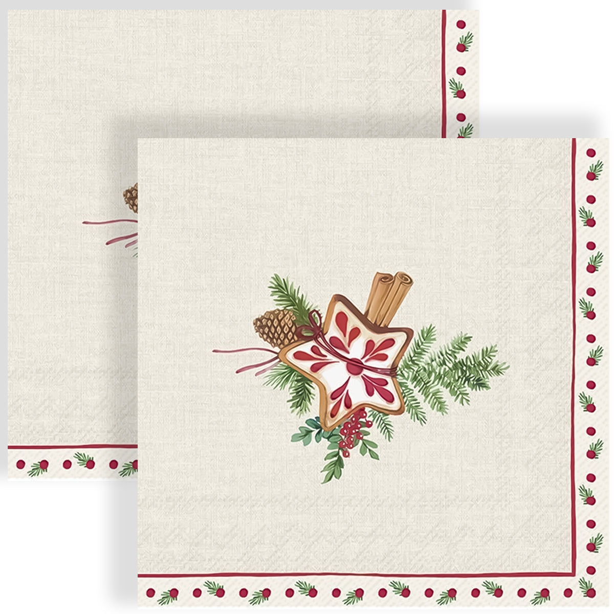 Guardanapo para Decoupage Ihr 33x33cm com 2 Unidades - Medalhão de Natal