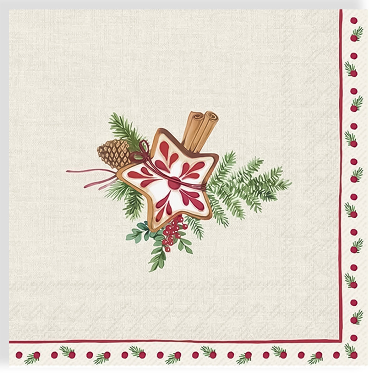 Guardanapo para Decoupage Ihr 33x33cm com 2 Unidades - Medalhão de Natal