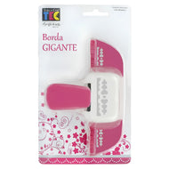 Furador de Papel Alavanca Scrapbook Borda Contínua Gigante Barrado Corações 23x57mm - Toke e Crie