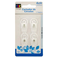 Refil Lâminas Cortador Círculos Scrapbook com 4 Unidades - Toke e Crie