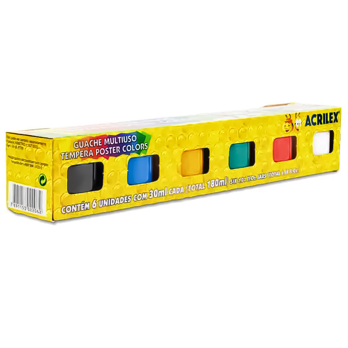 Estojo Tinta Tempera Guache Acrilex Poster Colors com 6 Cores