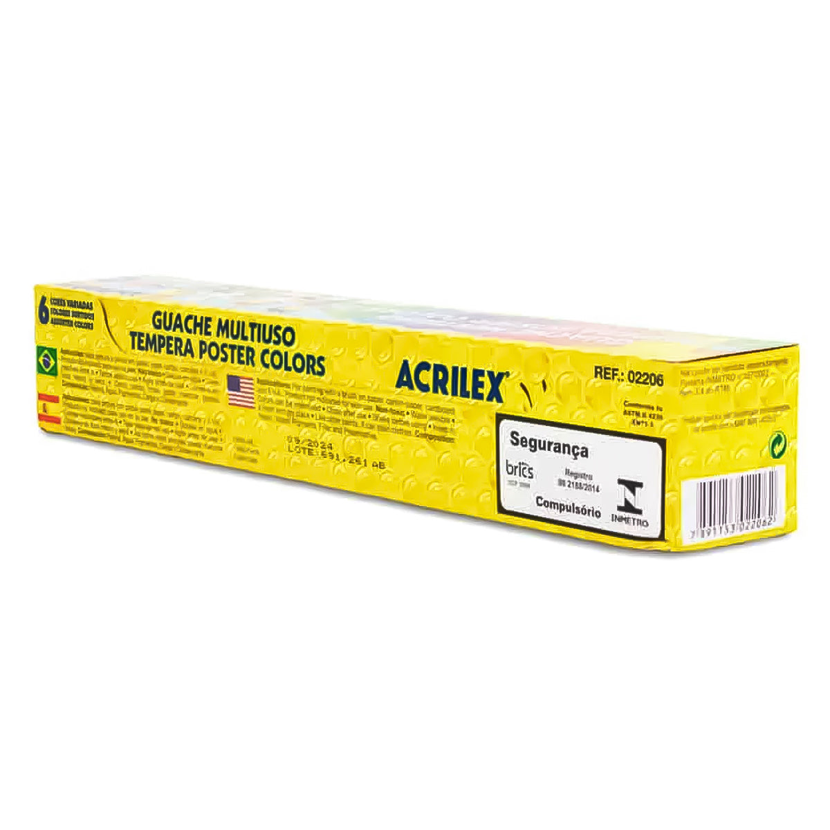 Estojo Tinta Tempera Guache Acrilex Poster Colors com 6 Cores