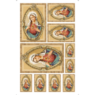 Transfer de Imagem Small Sagrado Coracao de Maria 9,8x15cm para Artesanato e Decoração Tis-034 - Litoarte