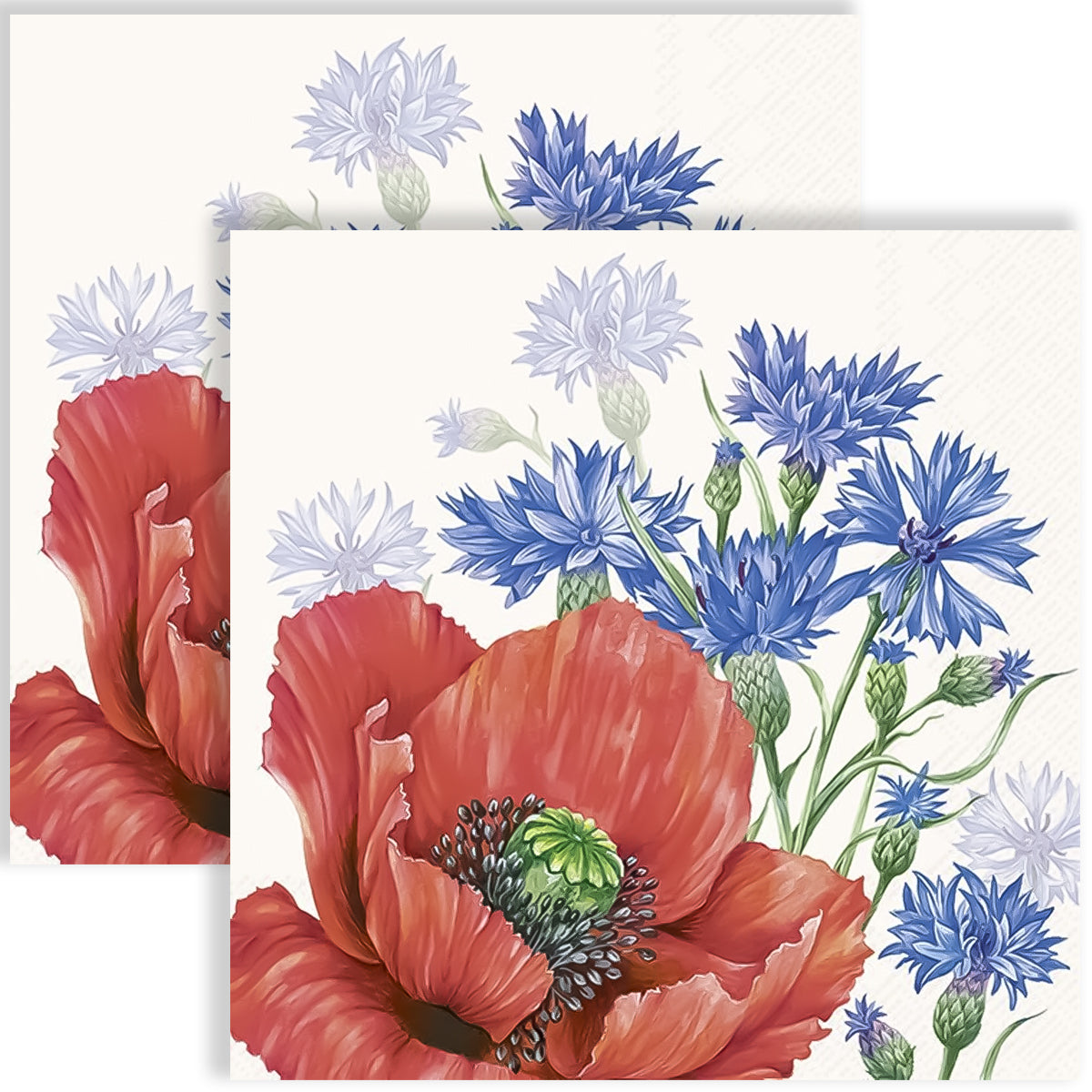 Guardanapo para Decoupage Ihr 33x33cm com 2 Unidades - Flores Papoula