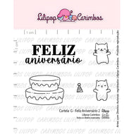 Kit Carimbos G Feliz Aniversário 2 para Artesanato e Scrapbook - Lilipop