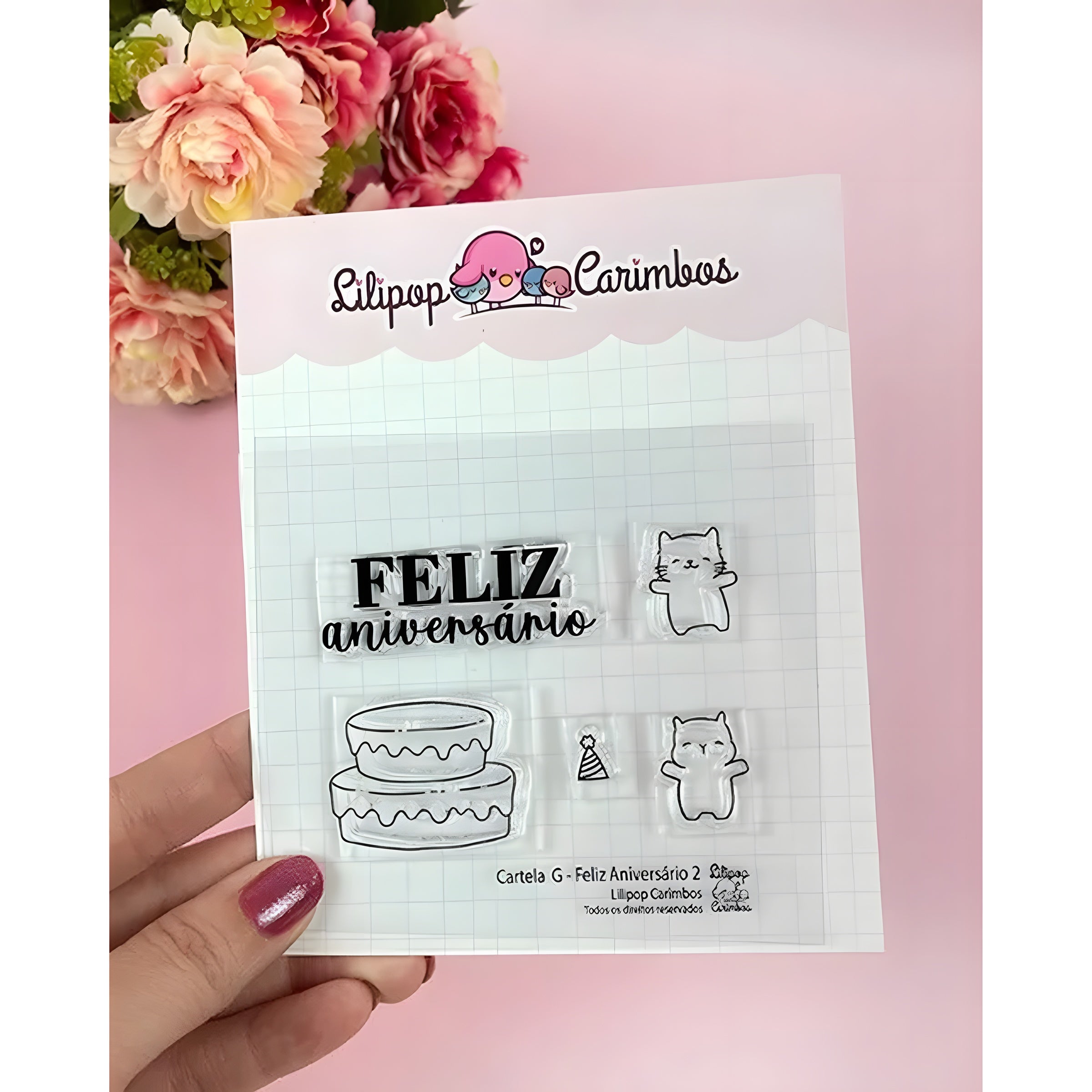 Kit Carimbos G Feliz Aniversário 2 Scrapbook - Lilipop