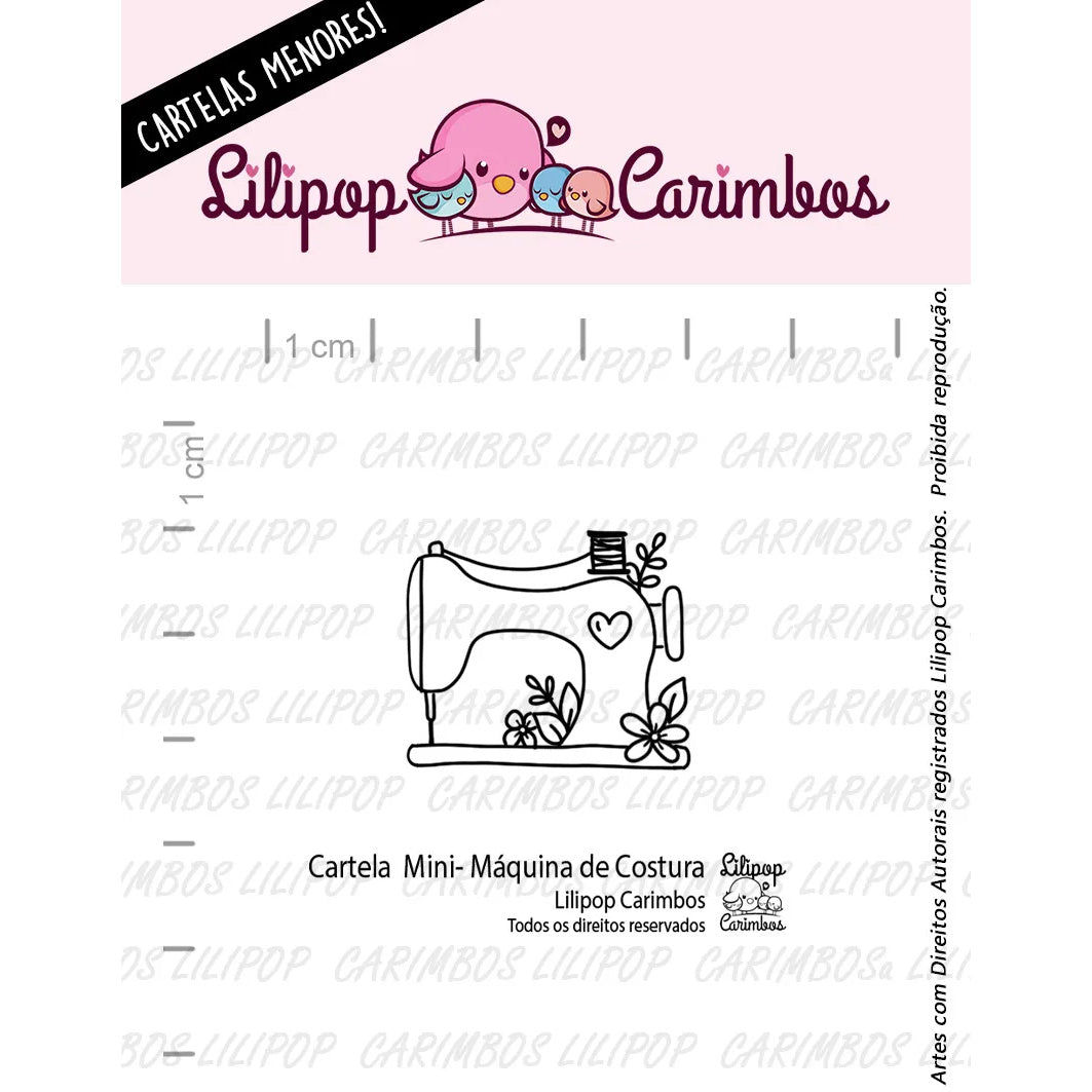 Cartela de Carimbos Máquina de Costura em Fotopolímero para Artesanato e Scrapbook - Lilipop