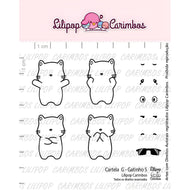 Kit Carimbos Decorativos G Gatinho 5 para Artesanato e Scrapbook - Lilipop