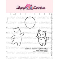 Kit Carimbos Decorativos G Capivara e Gatinho para Artesanato e Scrapbook - Lilipop