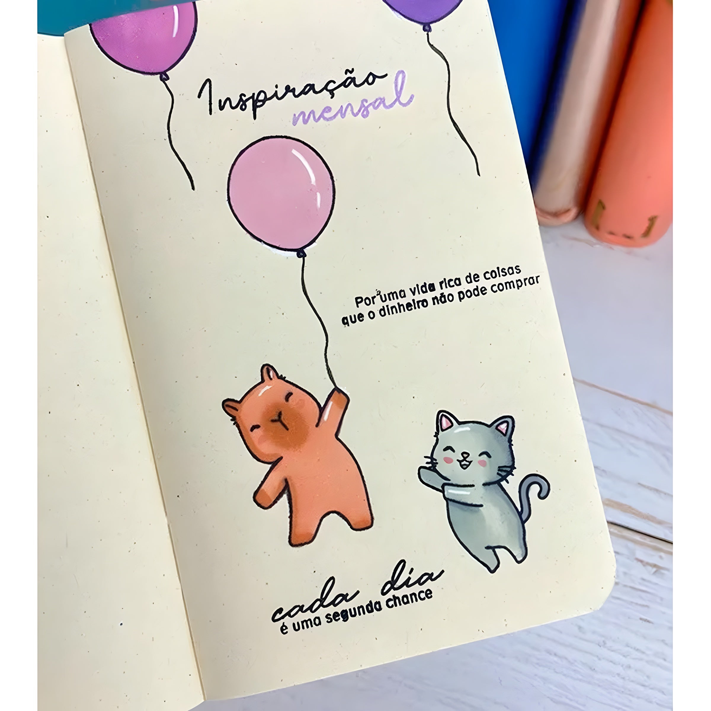 Kit Carimbos Decorativos G Capivara e Gatinho Scrapbook - Lilipop