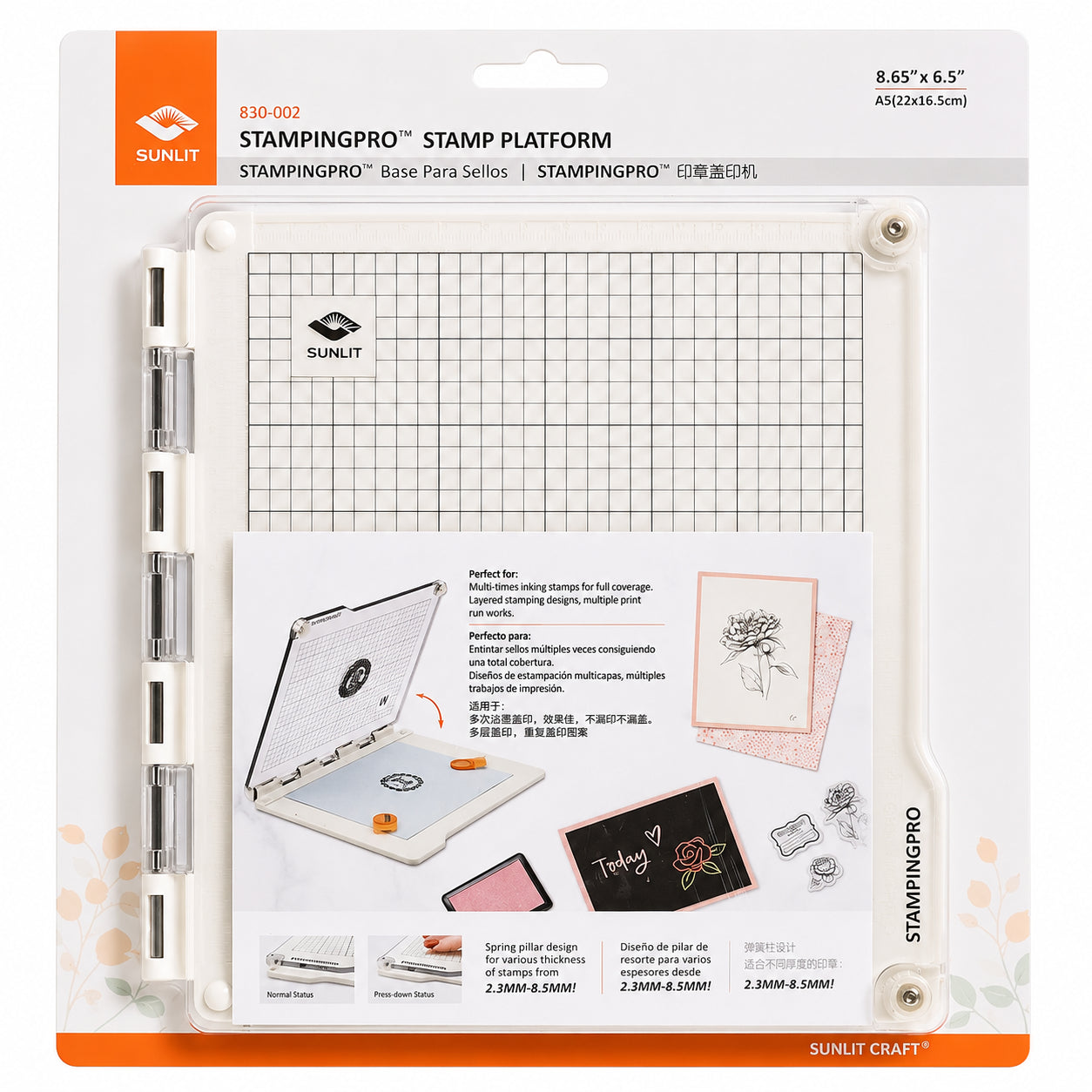 Base de Precisão Magnética para Carimbos A5 - Sunlit