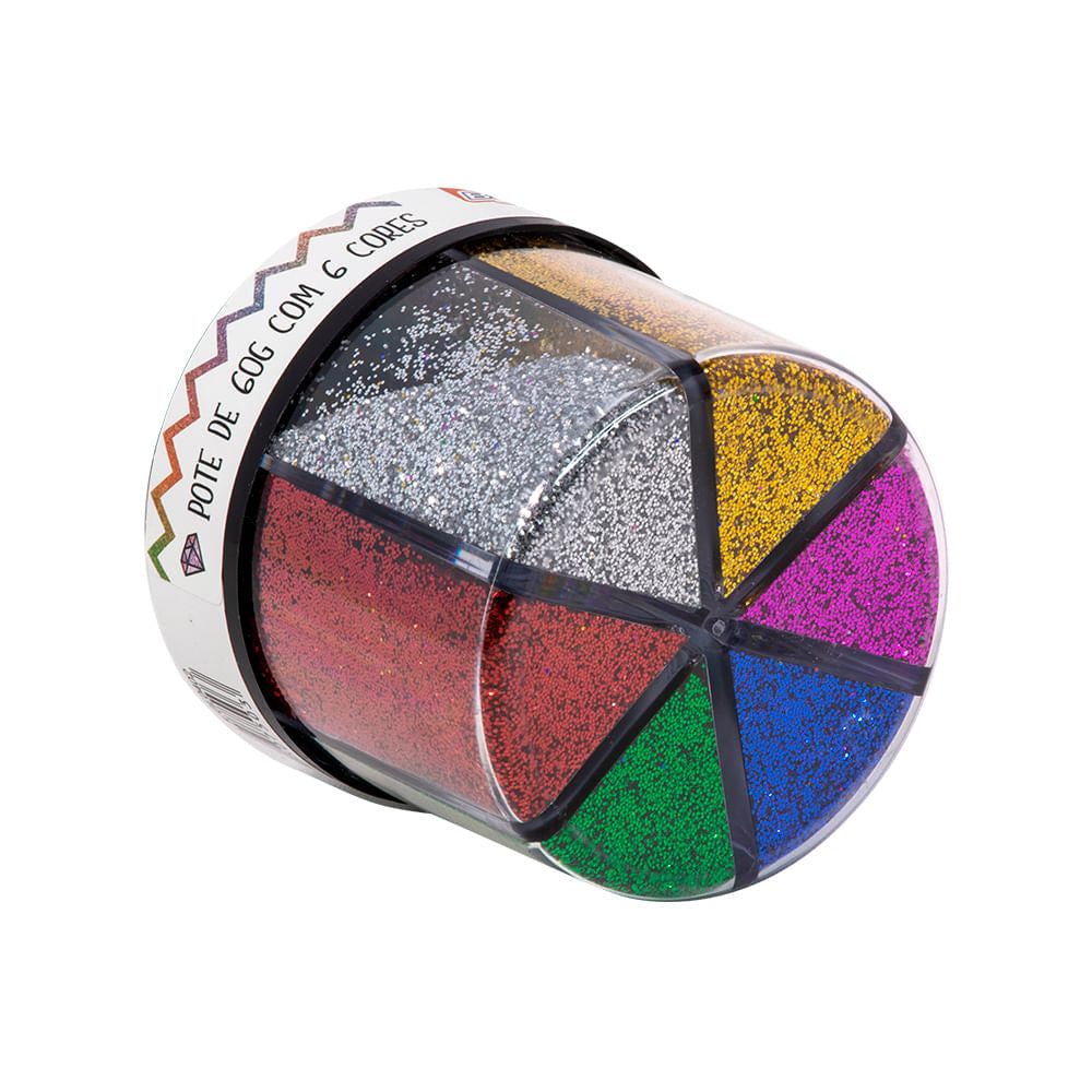 Glitter Shaker Colors 60g com 6 Cores para Artesanato - Brw