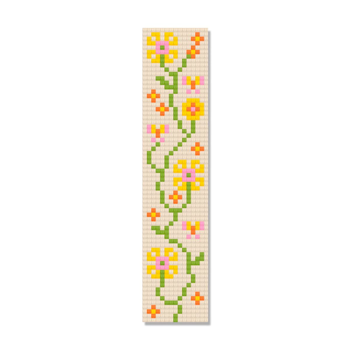 Kit de Pintura com Diamante Marcador de Pagina 4,2x18,9cm - Flores
