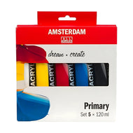 Estojo de Tinta Acrilica Amsterdam Royal & Talens 120ml com 5 Cores - Primario
