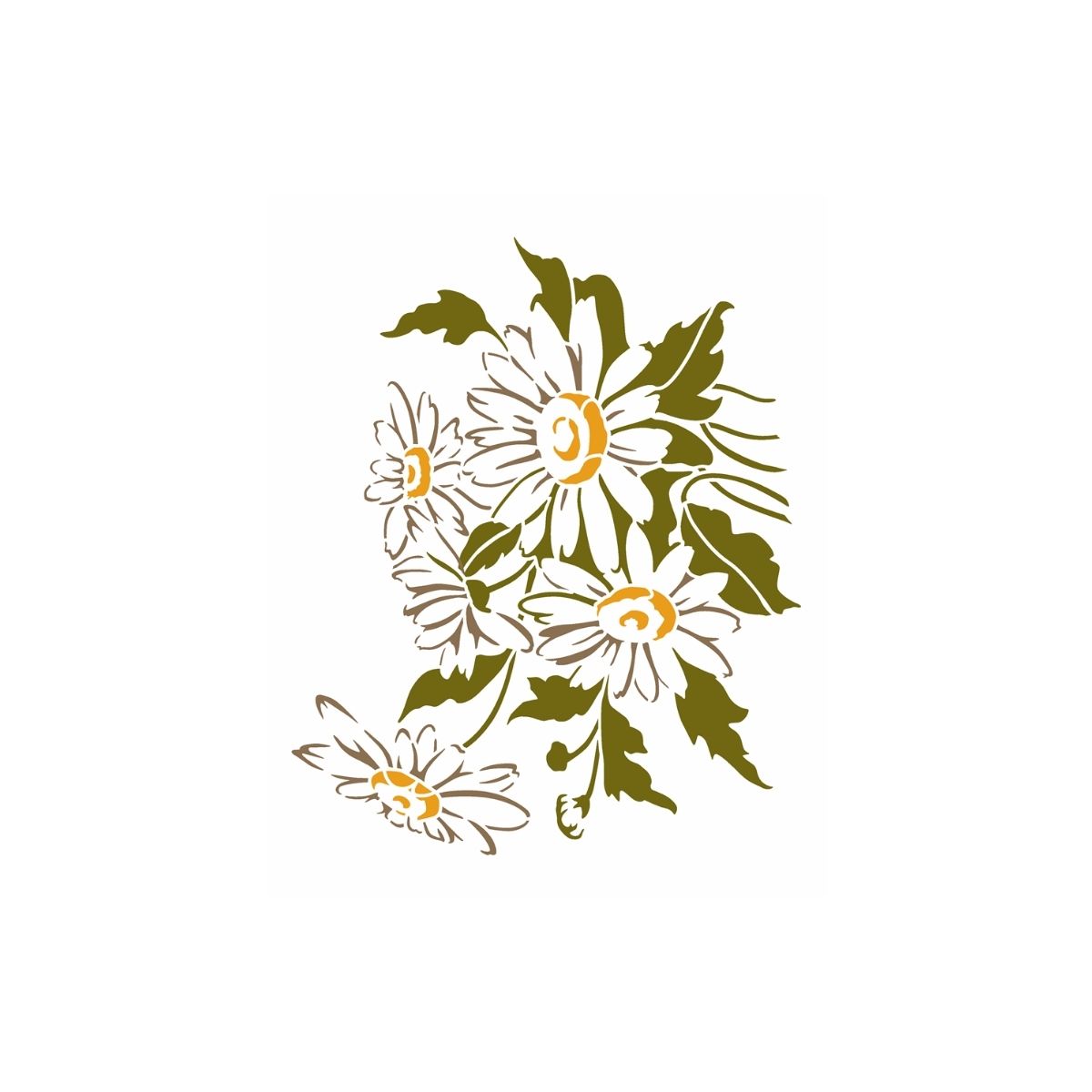 Stencil Opa 20x25cm - Flor Sombra Margaridas - 3662