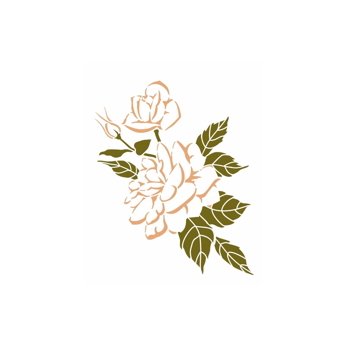 Stencil Opa 20x25cm - Flor Sombra Rosas - 3663