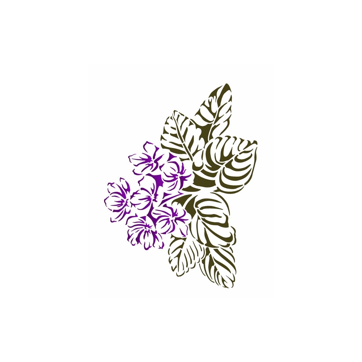 Stencil Opa 20x25cm - Flor Sombra Violetas - 3664