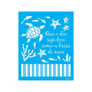 Stencil Opa 20x25cm - Náutico Fundo do Mar - 3669