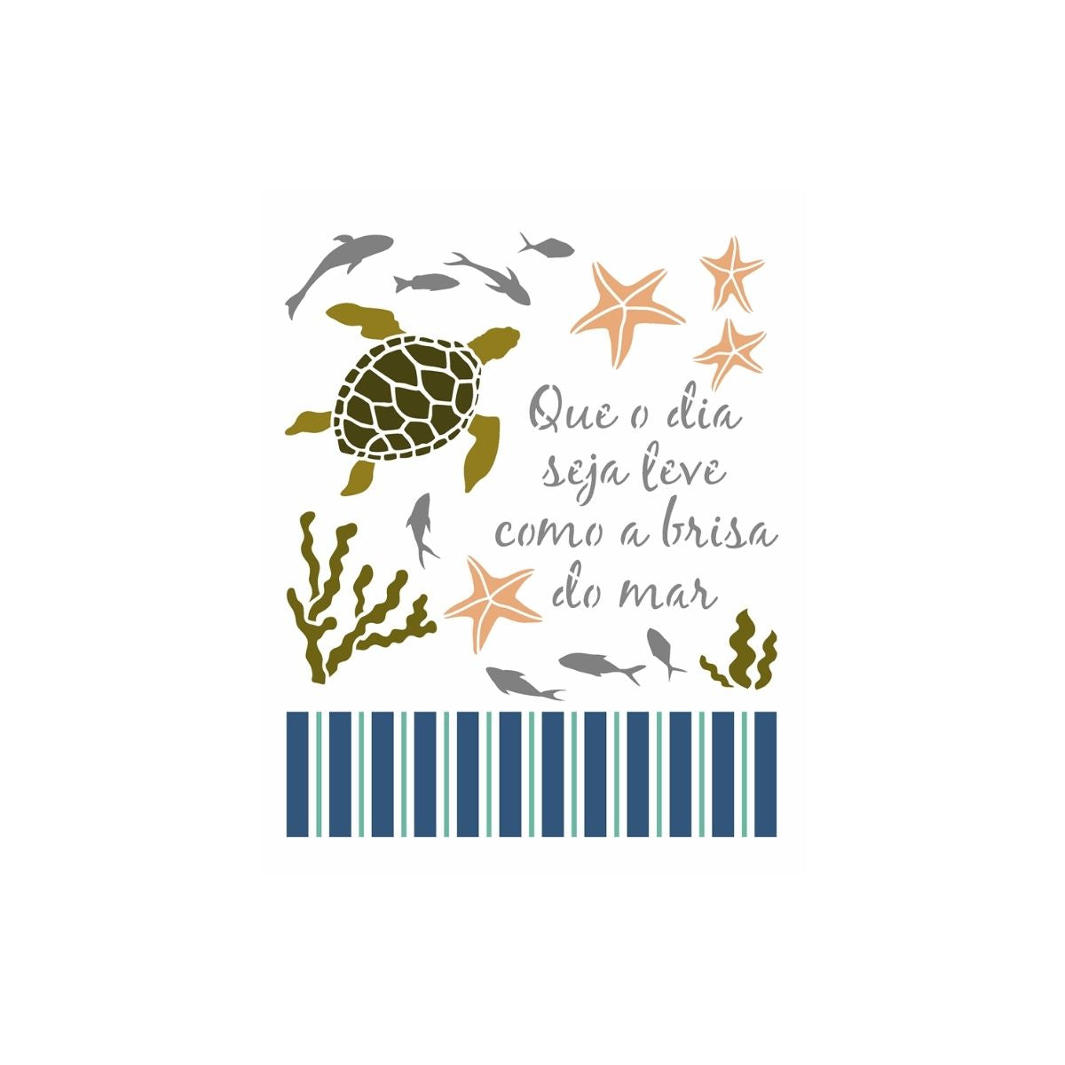 Stencil Opa 20x25cm - Náutico Fundo do Mar - 3669