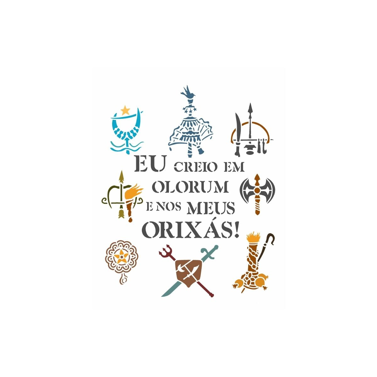 Stencil Opa 20x25cm - Religião Orixás - 3670
