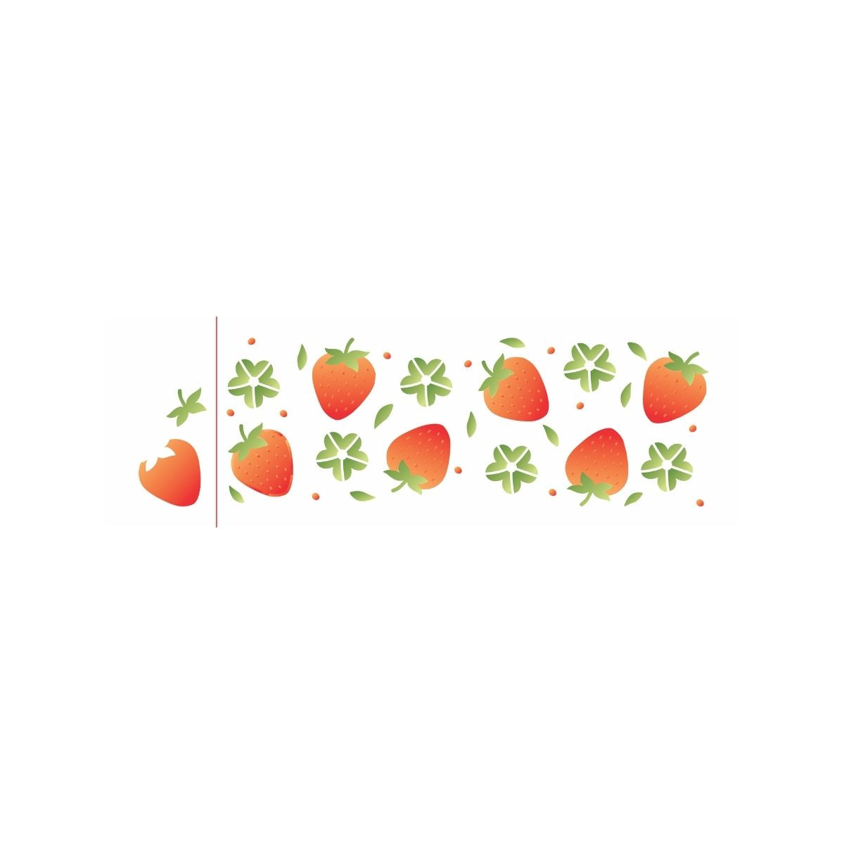 Stencil Opa 10x30cm - Estamparia Frutas Morangos  - 3674