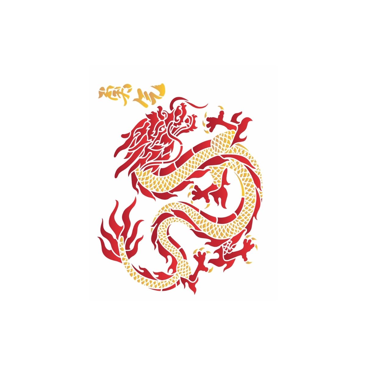 Stencil Opa 20x25cm - Oriental Dragão - 3549