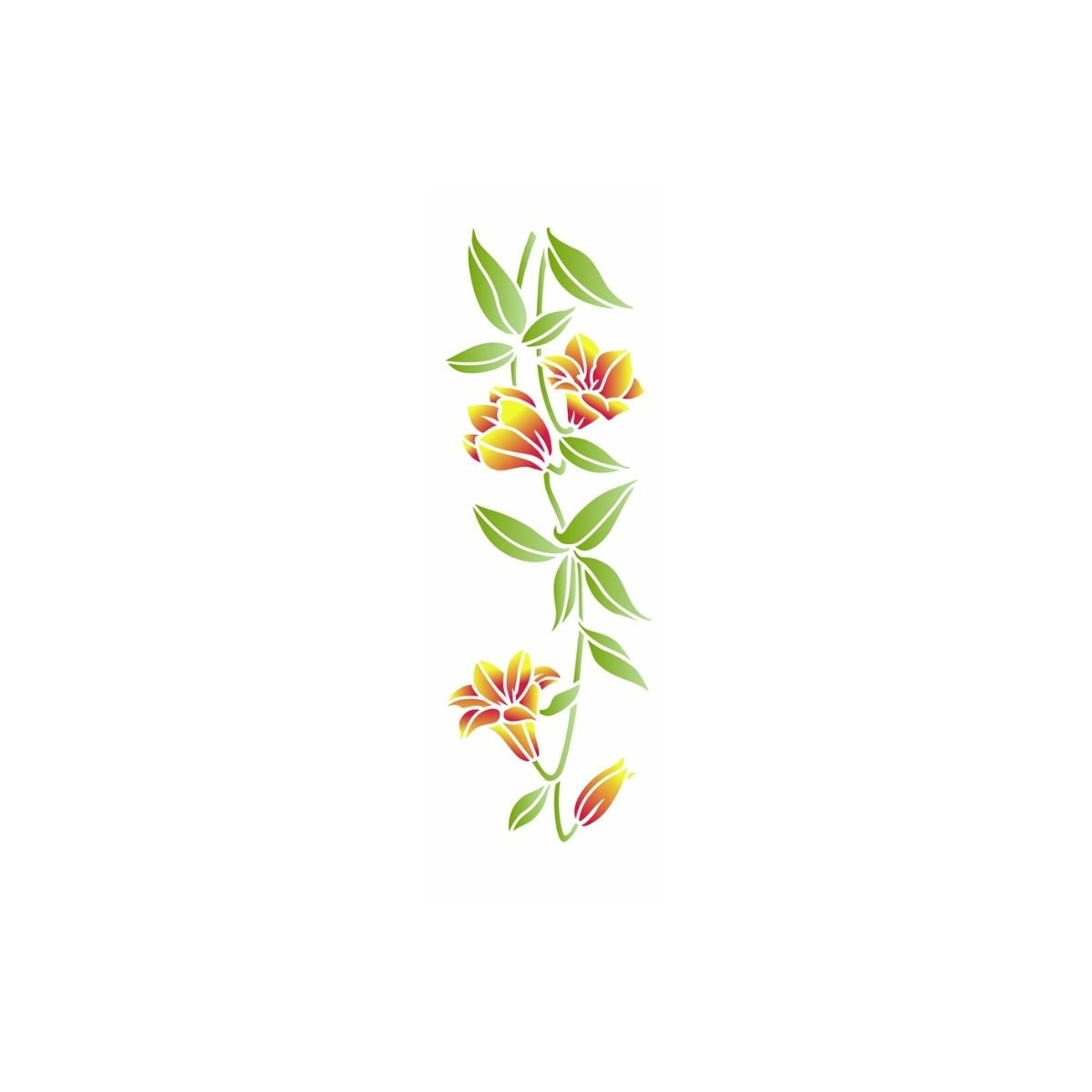 Stencil Opa 10x30cm - Flores Lírio Nepalense - 3534