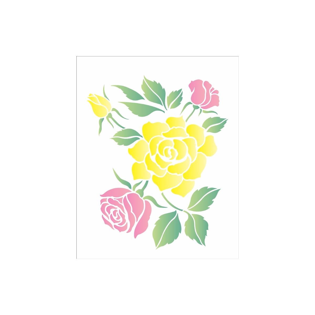 Stencil Opa 20x25cm - Flor Rosas Ii - 3406