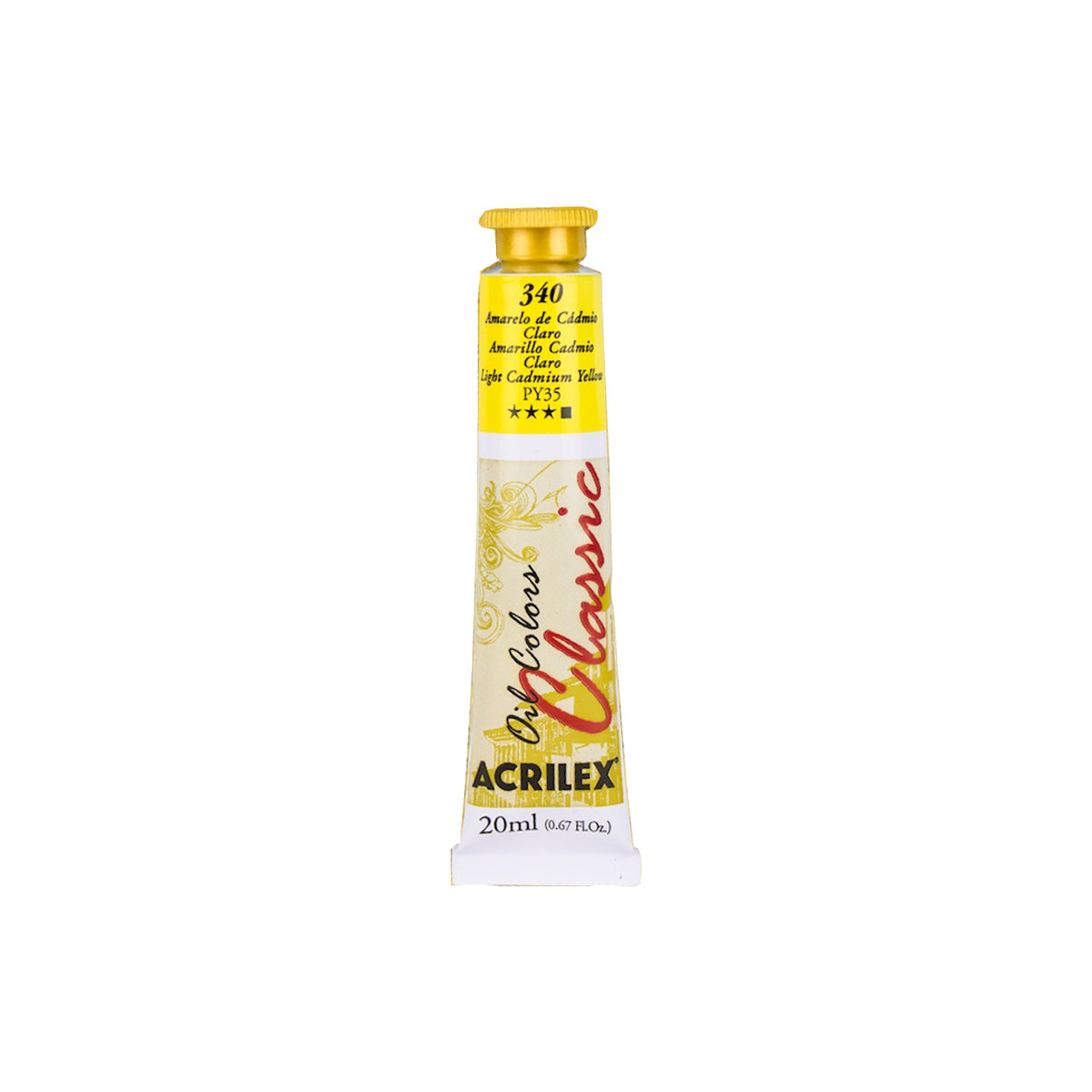 Tinta Oil Colors Classics Acrilex 120ml 340 - Amarelo Cadmio Claro